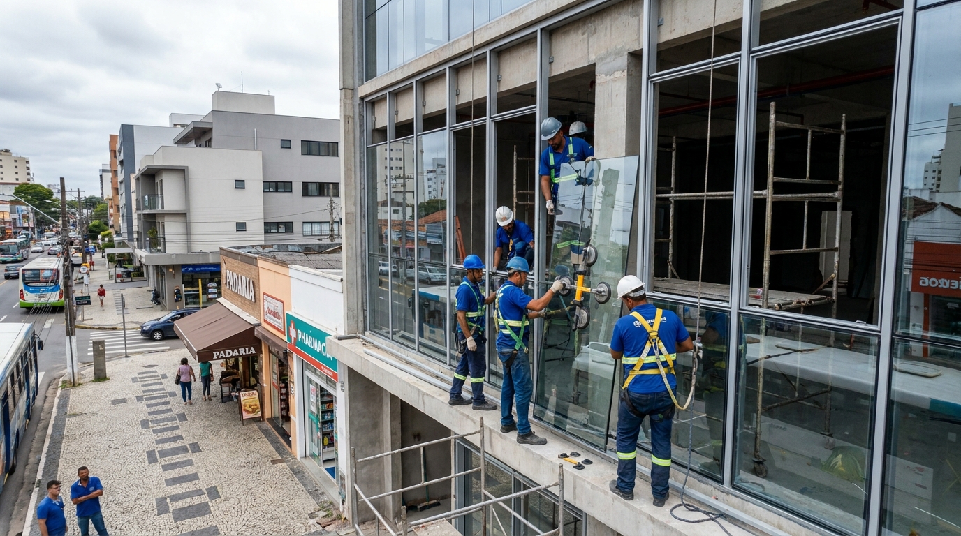 Fachada de Vidro na Nova Suíssa, Belo Horizonte‑MG